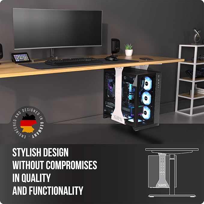 Soporte Ajustable para PC debajo del Escritorio Blanco miniatura 3