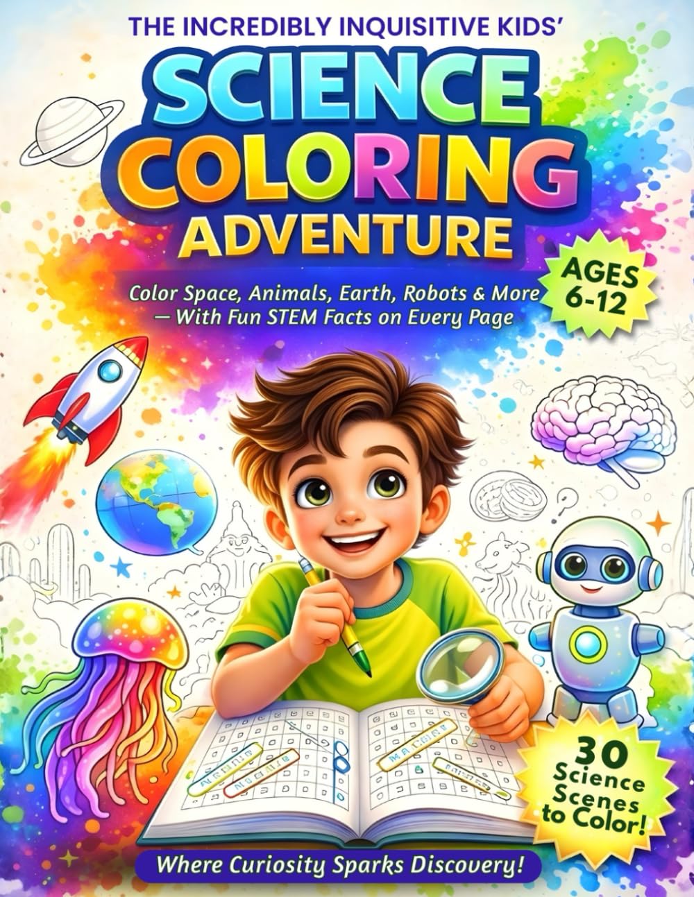 Science Coloring Adventure: A Fun & Educational STEM Coloring Book with Science Facts for Curious Kids Ages 6–12