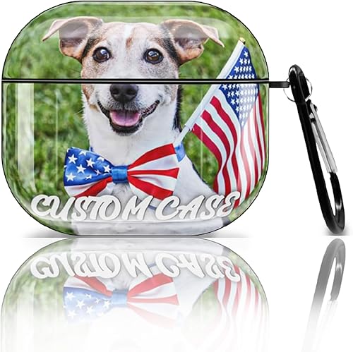 Miniatura 1 de Funda personalizada para Airpods de 3 generación, personaliza la funda de Airpod con tu foto, textonombre, funda personalizada con llavero de regalo