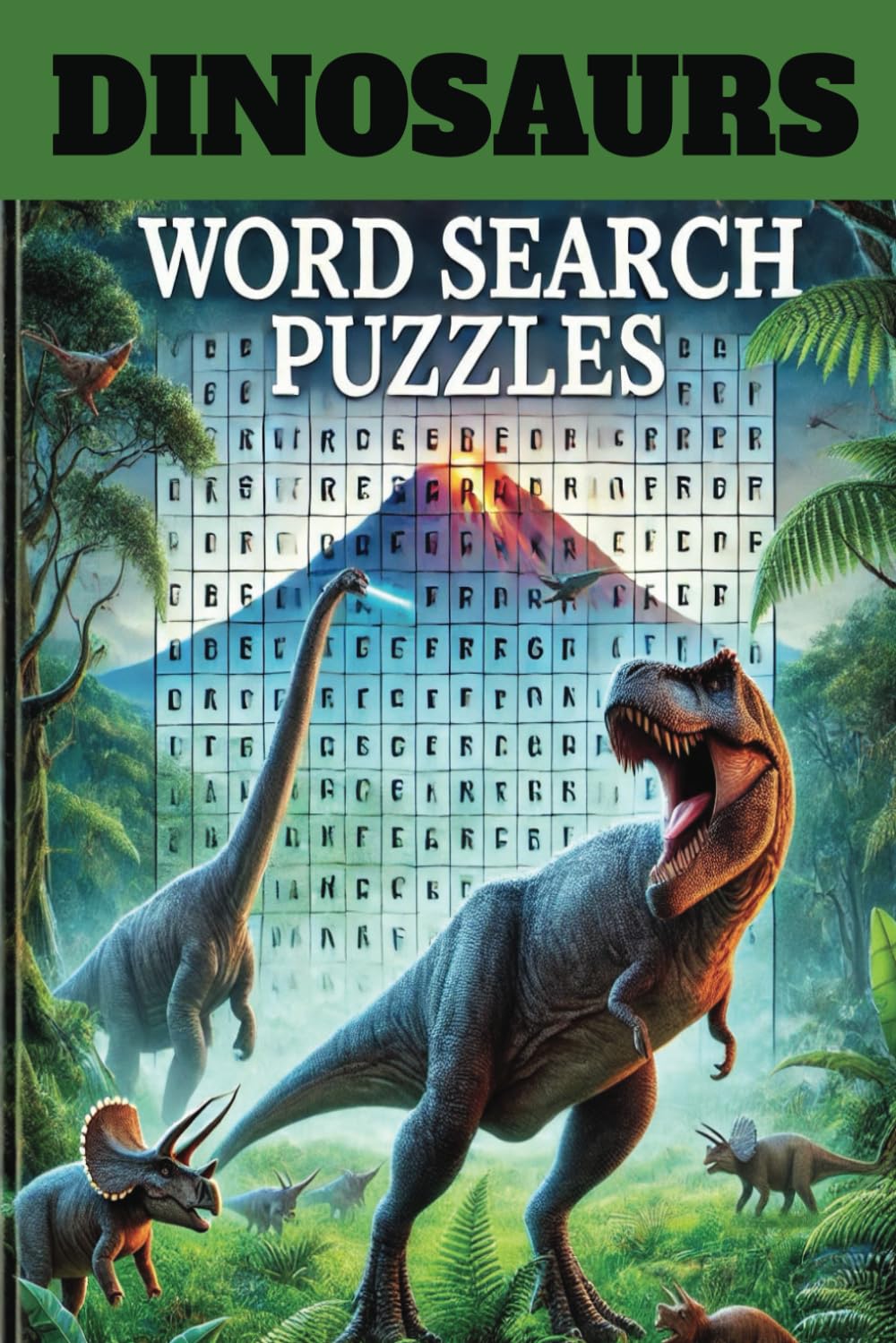 Dinosaurs Word Search Puzzles: Brain-Boosting Fun with Dinosaur Word Searches Jurassic Jumbles: Adventures Fossil-Finding Fun, T-Rex to Triceratops, Prehistoric, Expedition