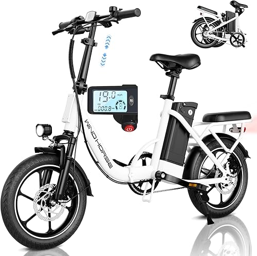 Miniatura 10 de Windhorse Patinete eléctrico plegable con motor sin escobillas de 350 W, alcance máximo de 15 millas y velocidad máxima de 15.5 MPH con neumático