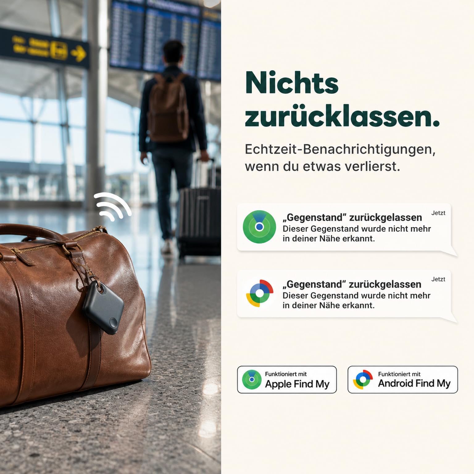 Schlüsselfinder Air Tracker für iOS & Android, Koffer Tracker Dual System Schlüsselfinder kompatibel mit Apple „Wo ist?“ & Google Find Hub, ohne ABO,Smart Tag Wiederaufladbarer Tracker 4pcs
