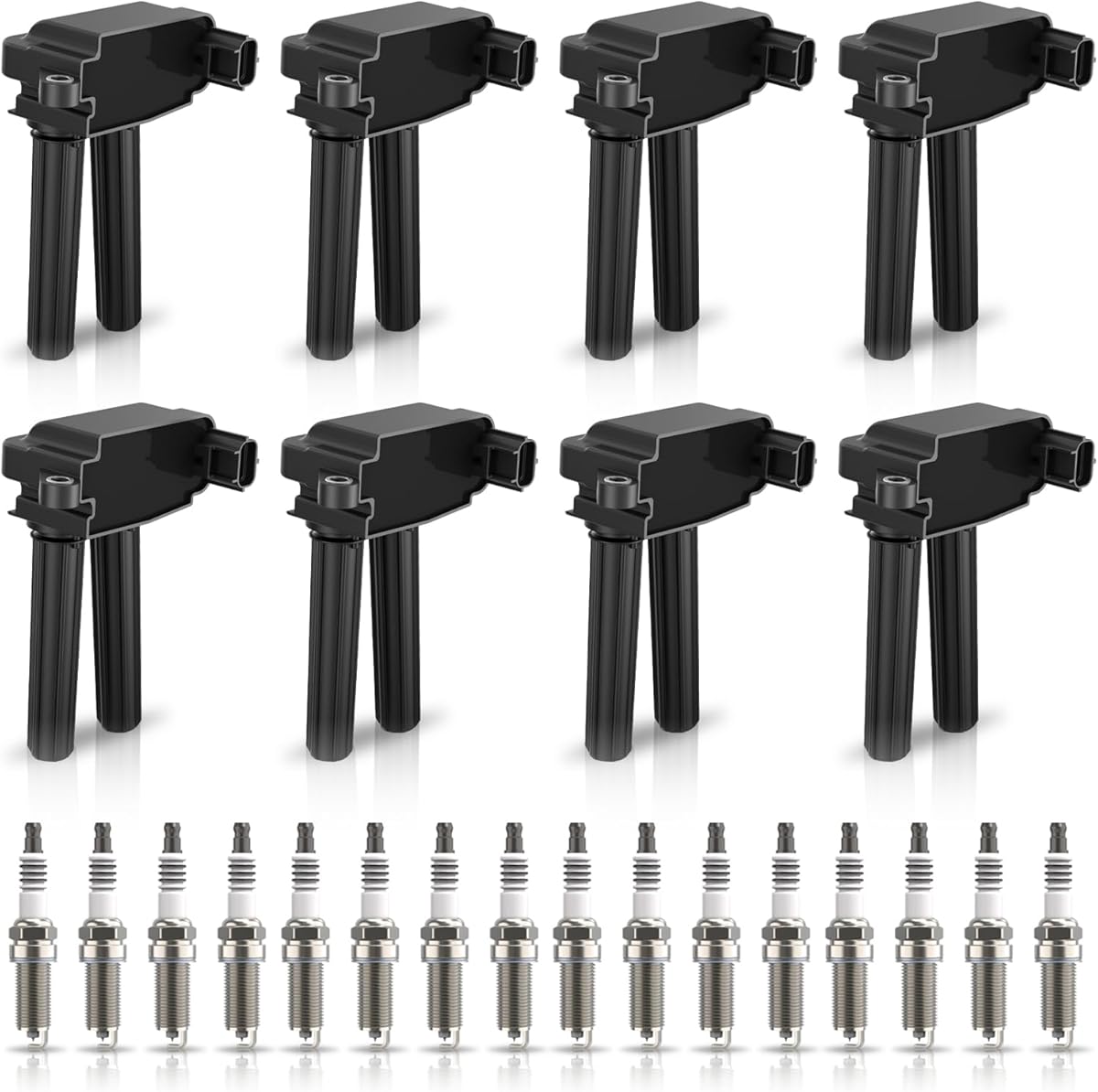 Set of 8 Ignition Coil Pack and Iridium Spark Plugs Compatible with Ram 1500 Classic 2500 3500 Jeep Commander Grand Cherokee L Dodge Charger Durango Chrysler 300 Aspen 5.7 V8 Replaces UF504 92145