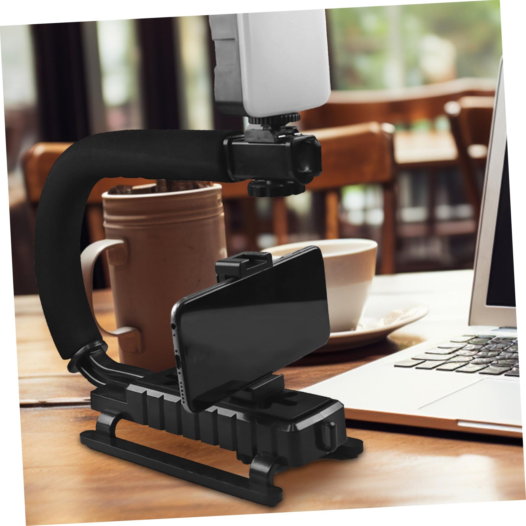 Estabilizador De Cámara Portátil para DSLR Soporte Empuñadura y Flash para Grabaciones Interiores y Exteriores