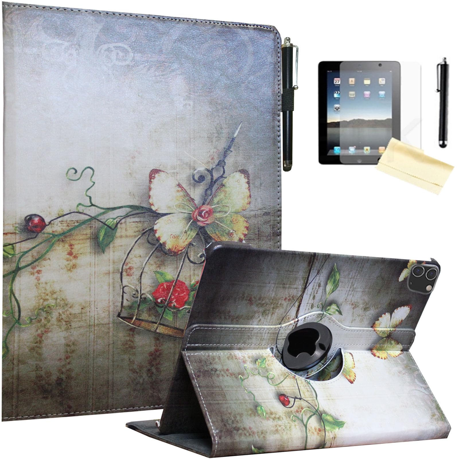 JYtrend Case for iPad Pro 12.9 6th 5th 4th 3rd Generation, Rotating Stand Smart Cover Auto Wake Up/Sleep Model A2436 A2764 A2437 A2378 A2379 A2461