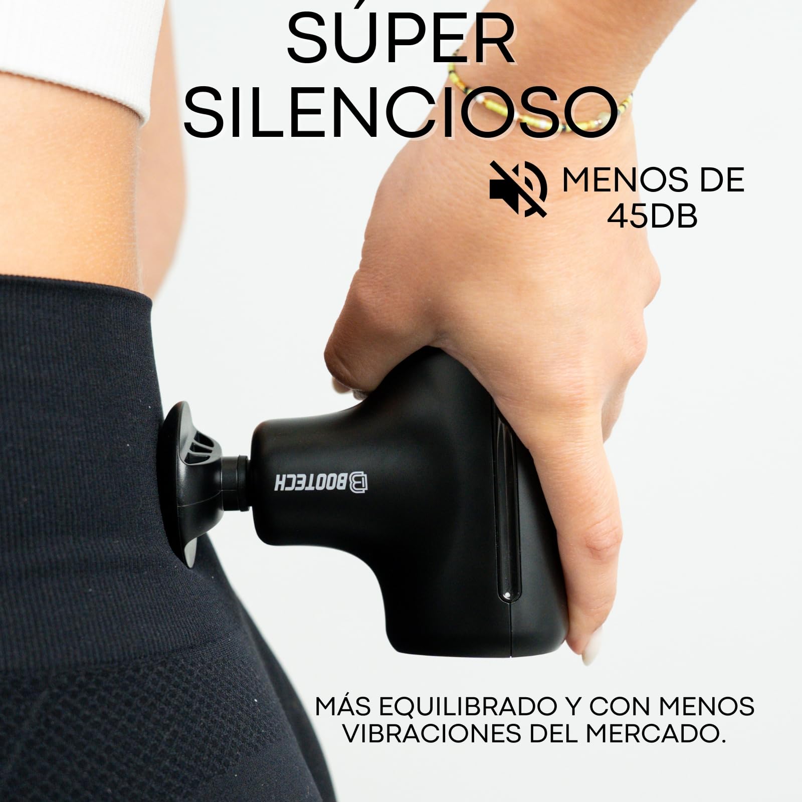 Pistola de Masaje Muscular ，Mini Massage Gun con 4 Cabezales & 5 Velocidades, Alivio Dolor Relajación Recuperación Muscular, Masajeador Portátil Silencioso,Hasta 4H de Uso, Ideal para Regalo