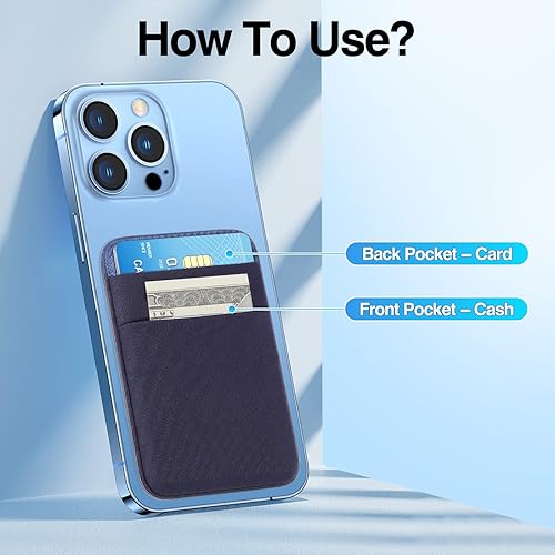 Miniatura 9 de SHANSHUI Cartera para Magsafe, cartera magnética elástica para teléfono compatible con iPhone 141312 MiniPlusProPro Max, color morado