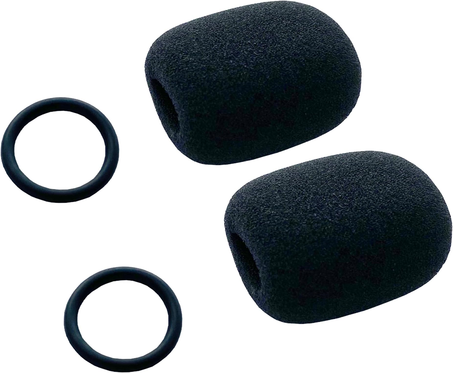 Replacement Headset Microphone Windscreen Cover Foam for Bose, with O-Rings, Black Color, 2-Pack