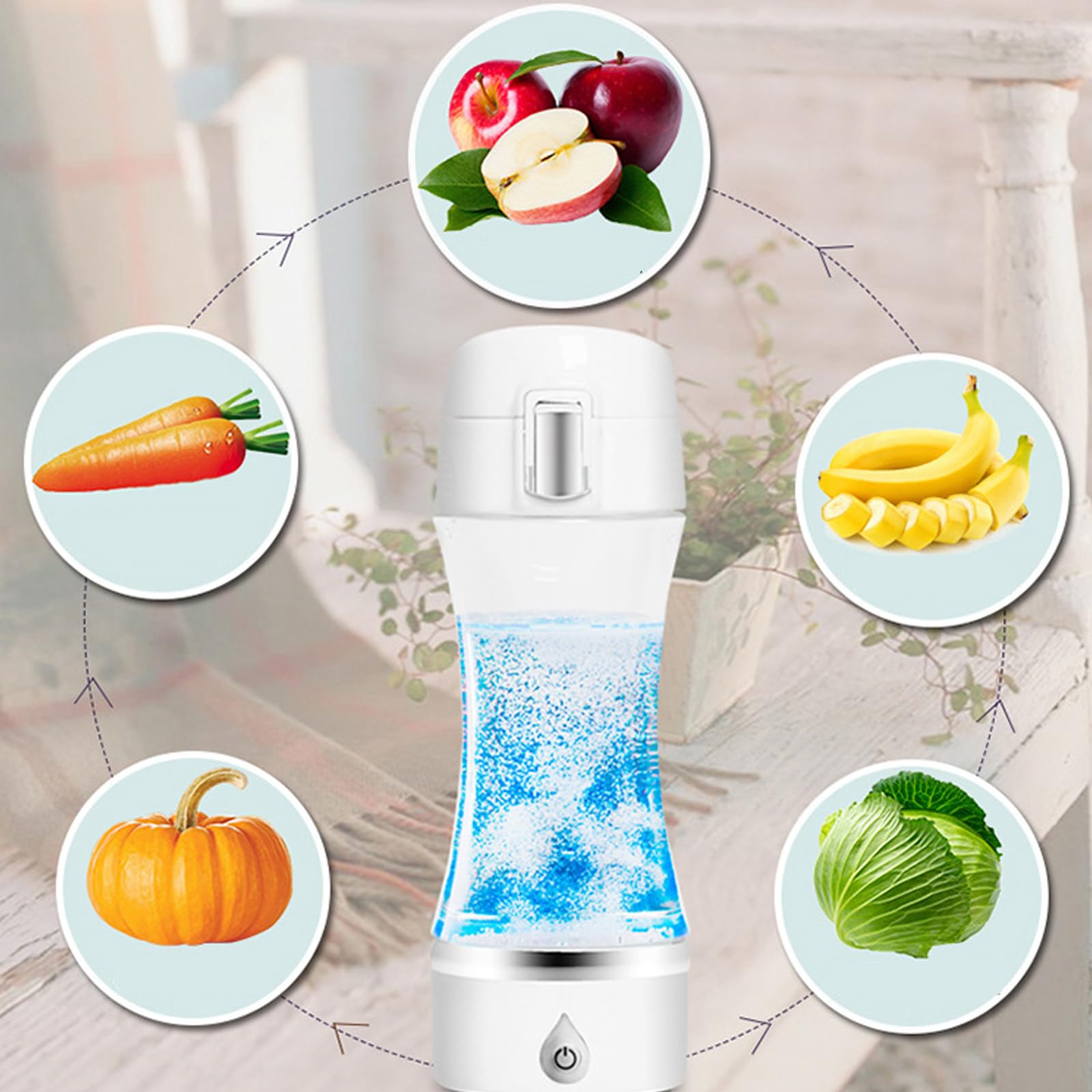 Botella Agua Hidrógenos Portátiles 380 Tecnología Electrólisis Generador Agua para Beber para Viajes Oficina En Casa Electrólisis Rápida