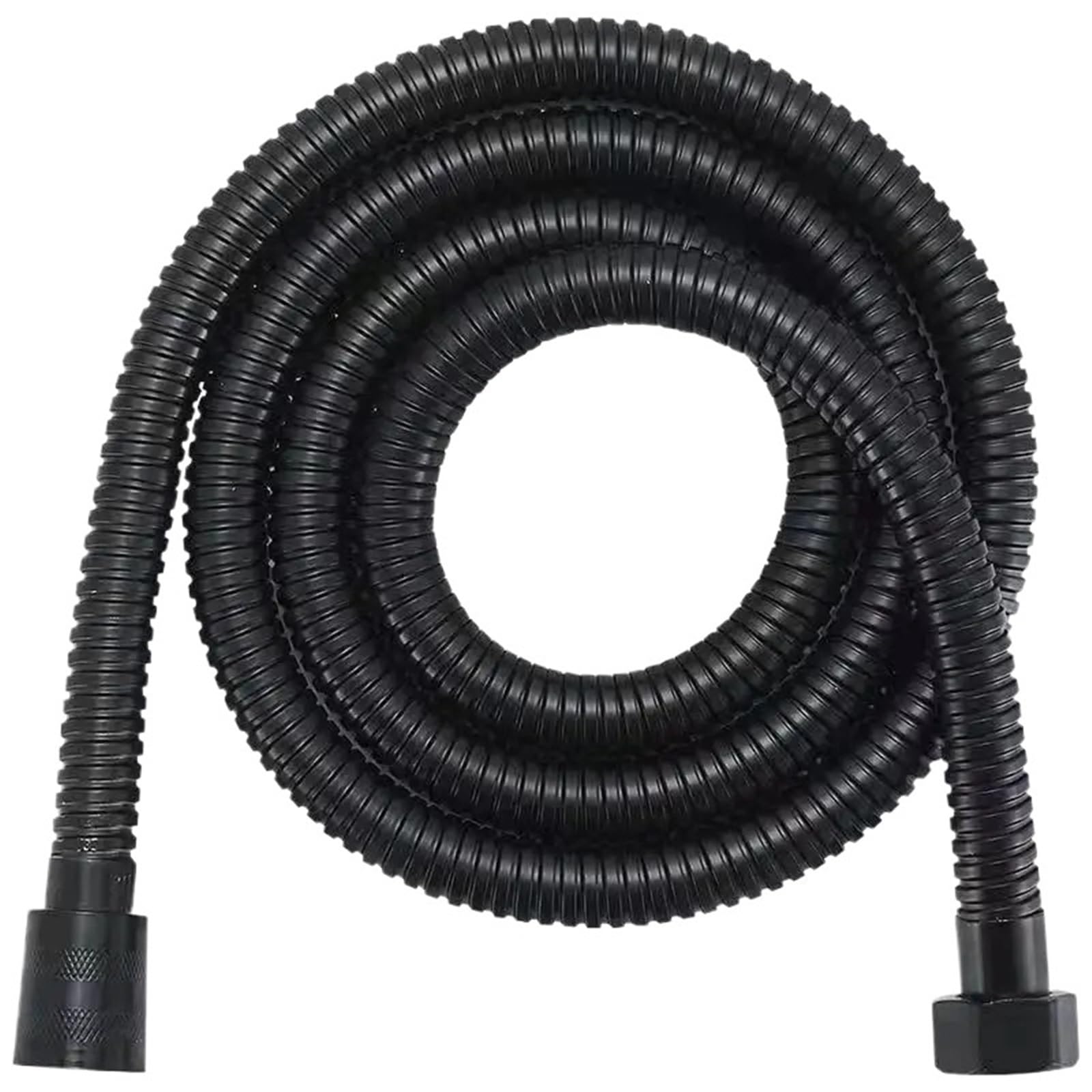 Luoaxinn Black Stainless Steel Corrugated Pipe Shower Hose 1.5/2/3.0M /Silver Flexible Stainless Steel Long Bathroom Pipe Extension Accessories(,1.5M)
