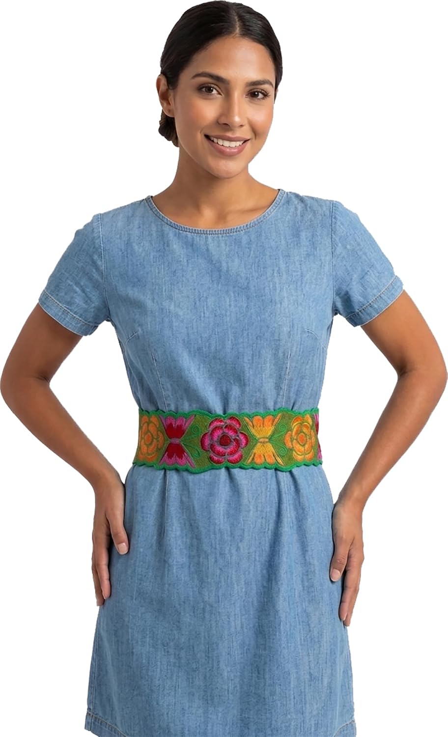 Mexican Belt for Women Traditional Embroidered Belt Sash for Dress Fiesta Cinco de Mayo Clothing image 2