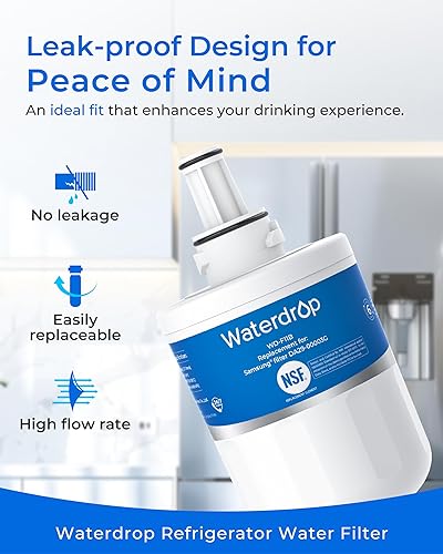 Miniatura 3 de Waterdrop DA29-00003G Filtro de agua para refrigerador, reemplazo para Samsung, DA29-00003B, DA29-00003A, Aqua-Pure Plus, HAFCU1, RFG237AARS, FMS-1,