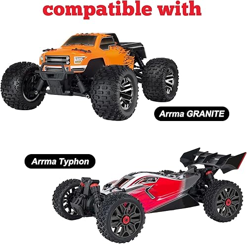 Miniatura 2 de HobbyPark Bujes traseros de aluminio para Arrma 110 Granite 4X4, Typhon, Big Rock, Senton, Reemplazo de AR330467, piezas de opción (rojo)