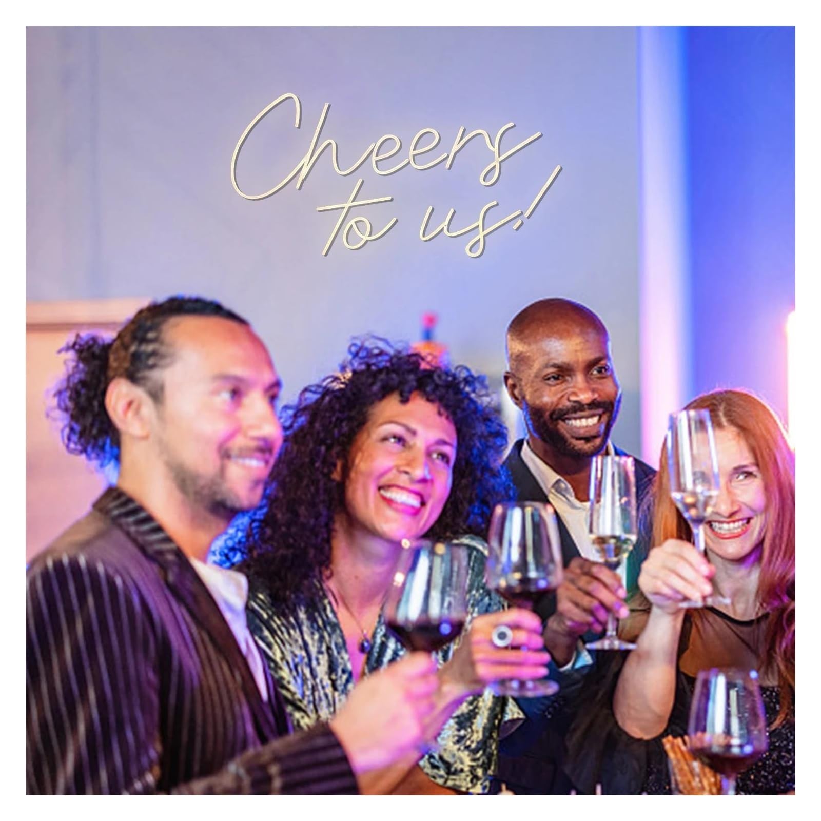 Insegna luminosa al neon Cheers To Us per l'insegna al per neon a LED per la decorazione della parete lettera dell amante festa di nozze fidanzamento