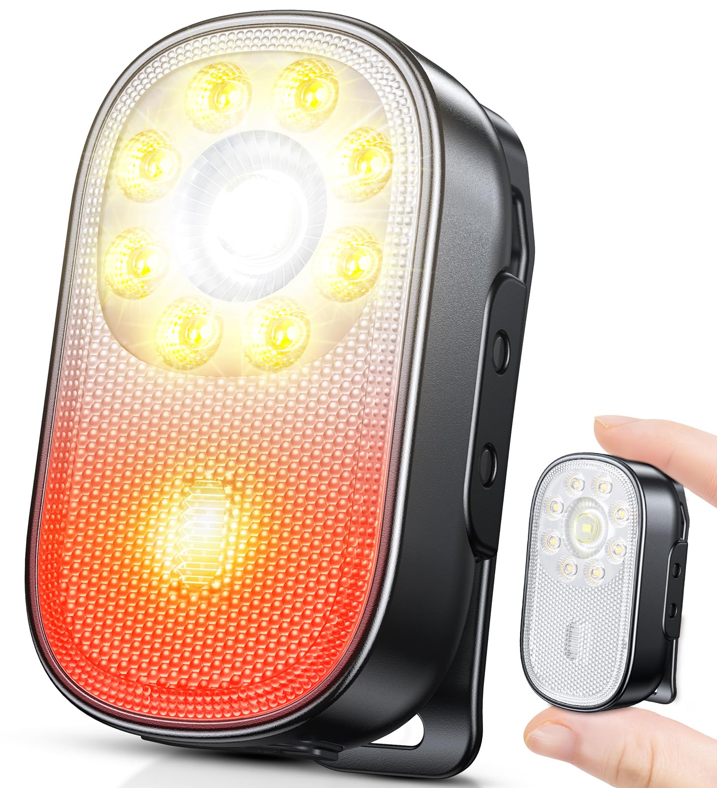 CIRYCASE Mini Torcia LED Ricaricabile Clip, 10 Moda Torcia Spot/Diffusse, IP65 Impermeabile Piccola Torce Bambini Portatile, Luce Corsa Running X30 Bar Luci Avviso Sicurezza Pesca/Campeggio/Emergenza