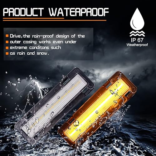 Miniatura 4 de para 1982-1992 Pontiac Firebird, 1982-1992 Chevy Camaro Luz de Marcador Lateral del Parachoques Delantero, Señal de Giro, Luz LED Ámbar, Lente