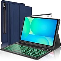 Vista 10 de Funda para teclado para Samsung Galaxy Tab S6 Lite de 10.4 pulgadas 2024 2022/2020 SM-P610/P613/P615/P619, funda para teclado Bluetooth inalámbrico