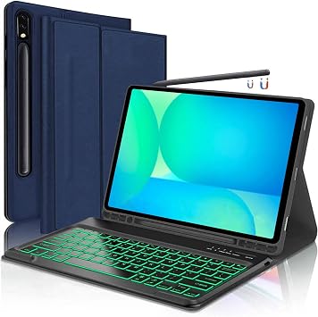 Keyboard Case for Samsung Galaxy Tab S10 FE Plus 13.1 inch, Smart S10fe+ Keyboard Case with S Pen Holder, Blue