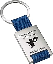 Geschenke 24 Guardian Angel Keyring Personalised Pendant with Saying and Desired Text Small Attention Gift Idea for Men and Women