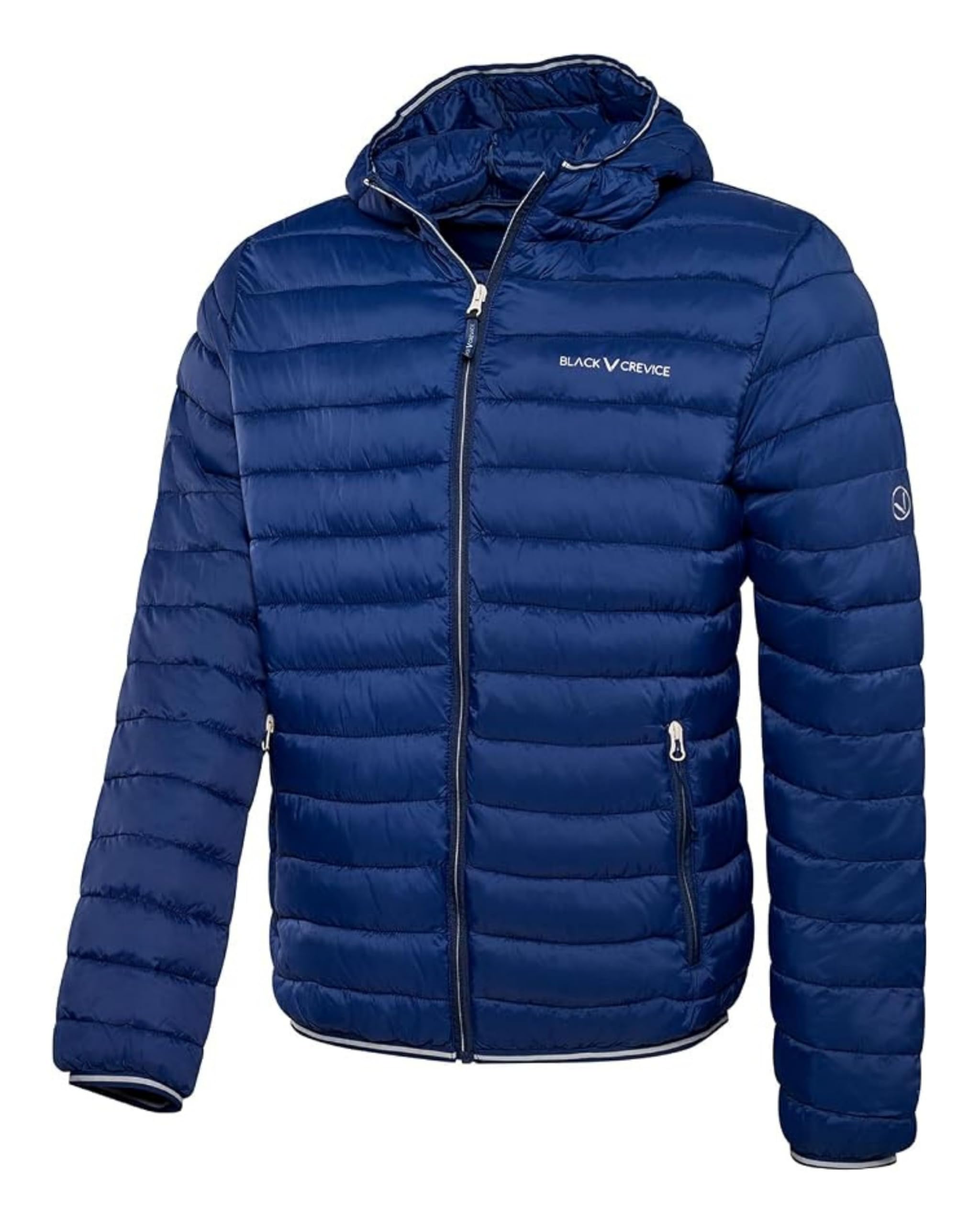 Black Crevice Herren Steppjacke mit Kapuze I Leicht, warm & winddicht – Wasserabweisende Outdoorjacke mit synthetischer Wattierung 180 g/m² I Ideal für Herbst & Winter