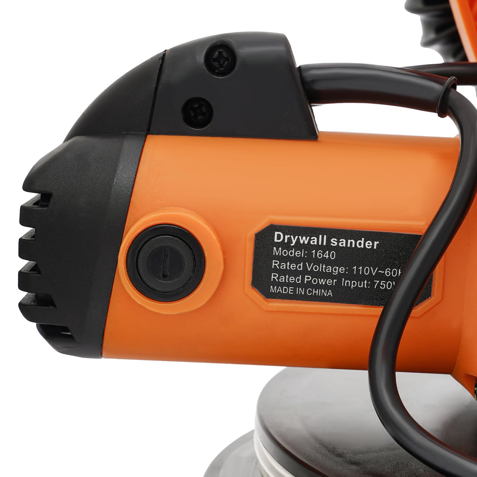 Wand & Deckenschleifer 750W Trockenbauschleifer, Wandschleifer mit LED und Teleskopstiel, Deckenschleifer mit Automatischem Vakuumsystem, 0-90°, Ø 225mm, 800-1800RPM (Orange)