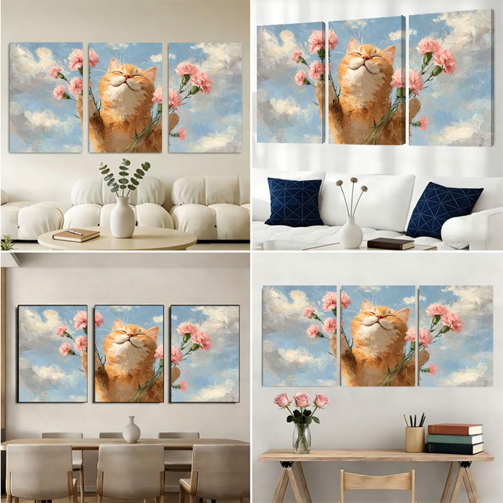 Kot diamentowy obraz, pełne zestawy, motyw kwiatowy, obraz diamentowy, dla dorosłych, okrągły zestaw do haftowania, 50 x 70 cm, kryształowa mozaika ze strasu, haft krzyżykowy, rzemiosło, dekoracja