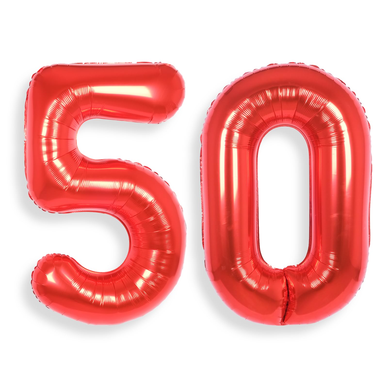 AULE Red Number 50 Balloon 40 Inch Giant 0-60 Foil Large Balloons