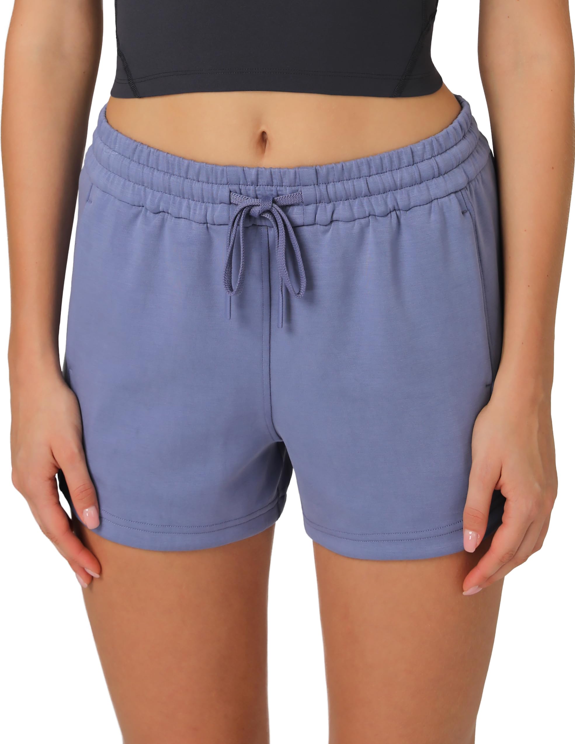 Colorfulkoala Modal Women's High Waisted Sweat 4'' Shorts with Pockets