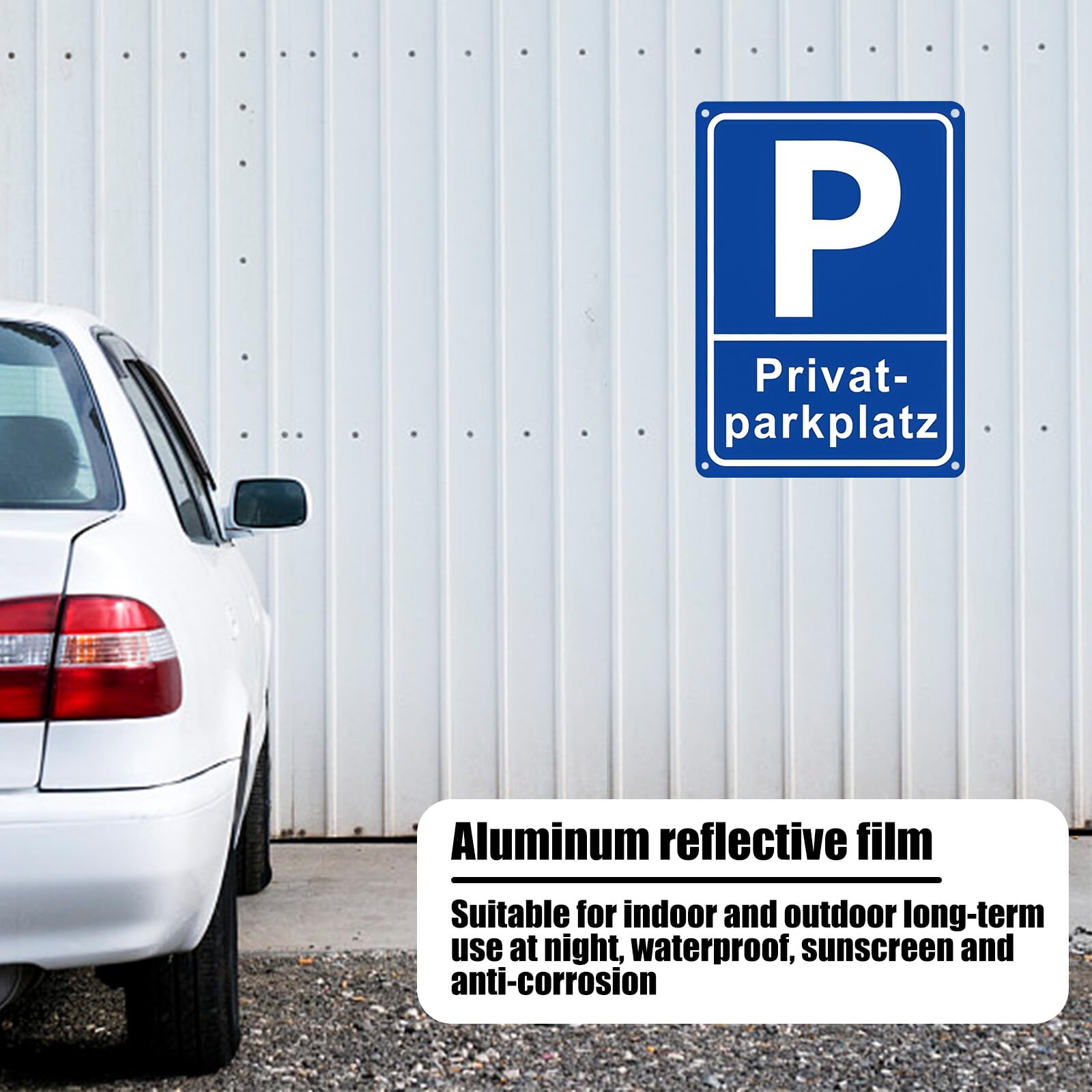 4x Privatparkplatz-Schild Aus Alu, 30x20 Cm, Wetterfest & Reflektierend – Klare Ansage Für Deinen Stellplatz