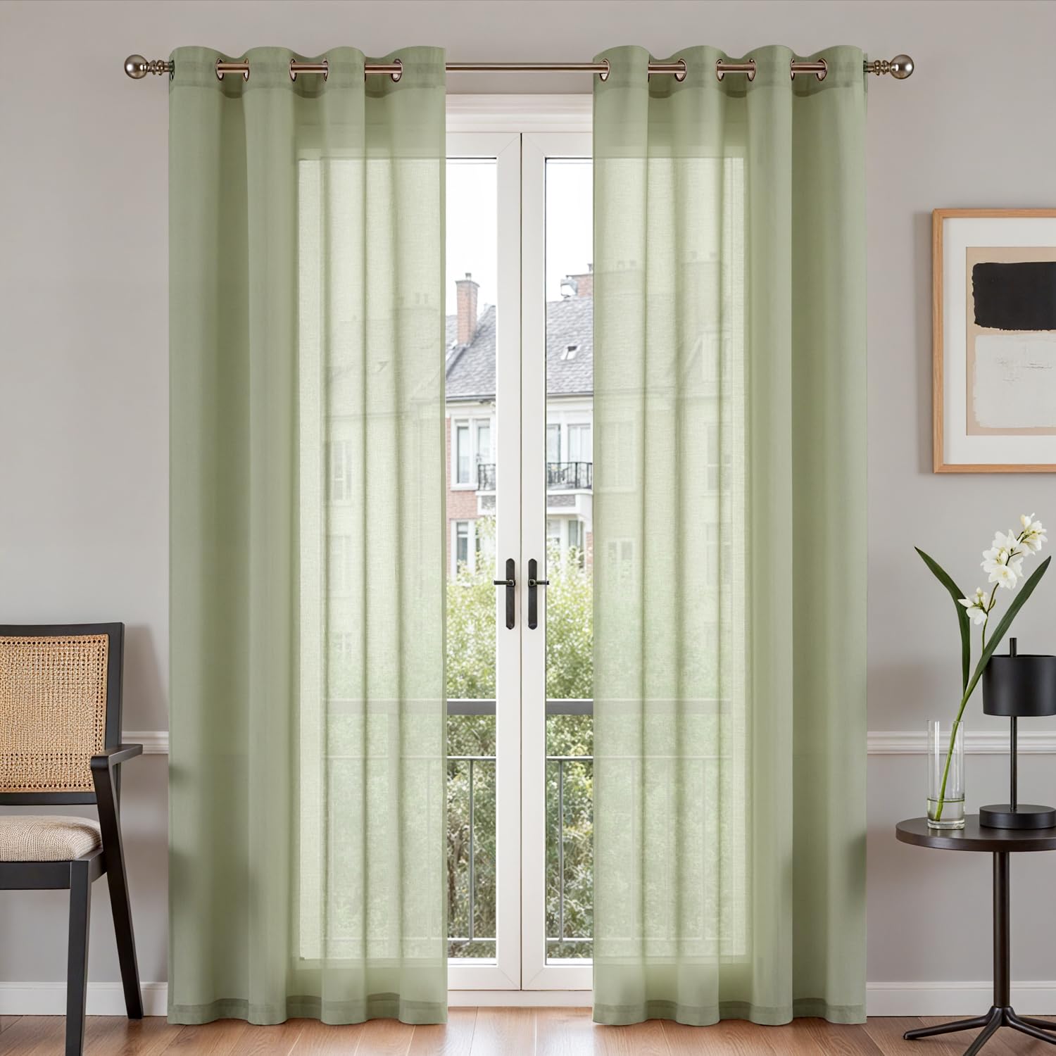 Transparente Vorhänge Mit Ösen – 2er Set, 225 Cm X 140 Cm, Luftig & Elegant Für Wohnzimmer & Schlafzimmer