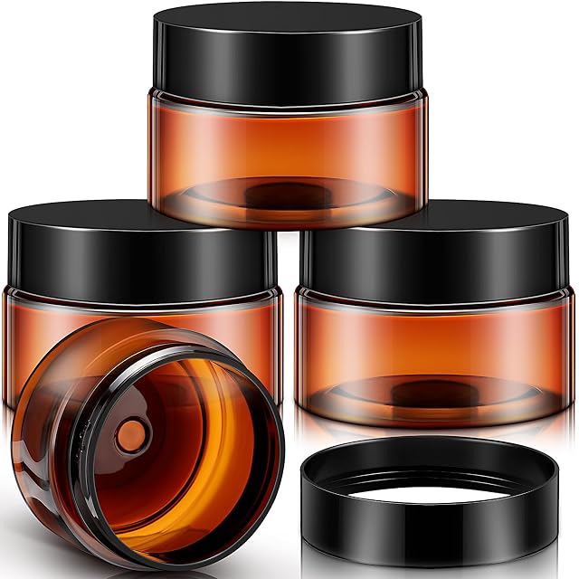 Patelai 4 Pieces Round Wide-mouth Leak Proof Plastic Container Jars with Lids for Travel Storage Makeup Beauty Products
