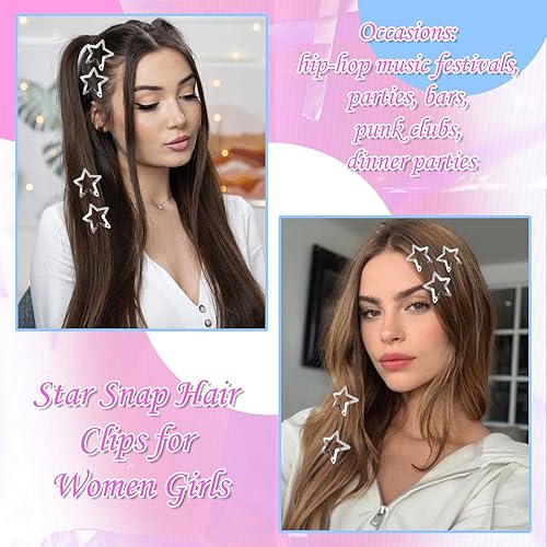 Miniatura 5 de NAISKA Pinzas para el cabello con diseño de estrella negra, antideslizantes, accesorios para niñas y mujeres (12 unidades)