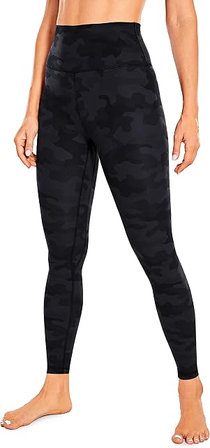 CRZ YOGA Damskie legginsy sportowe do jogi, wysoka talia, sportowe legginsy fitness - Naked Feeling Soft - 25 cm