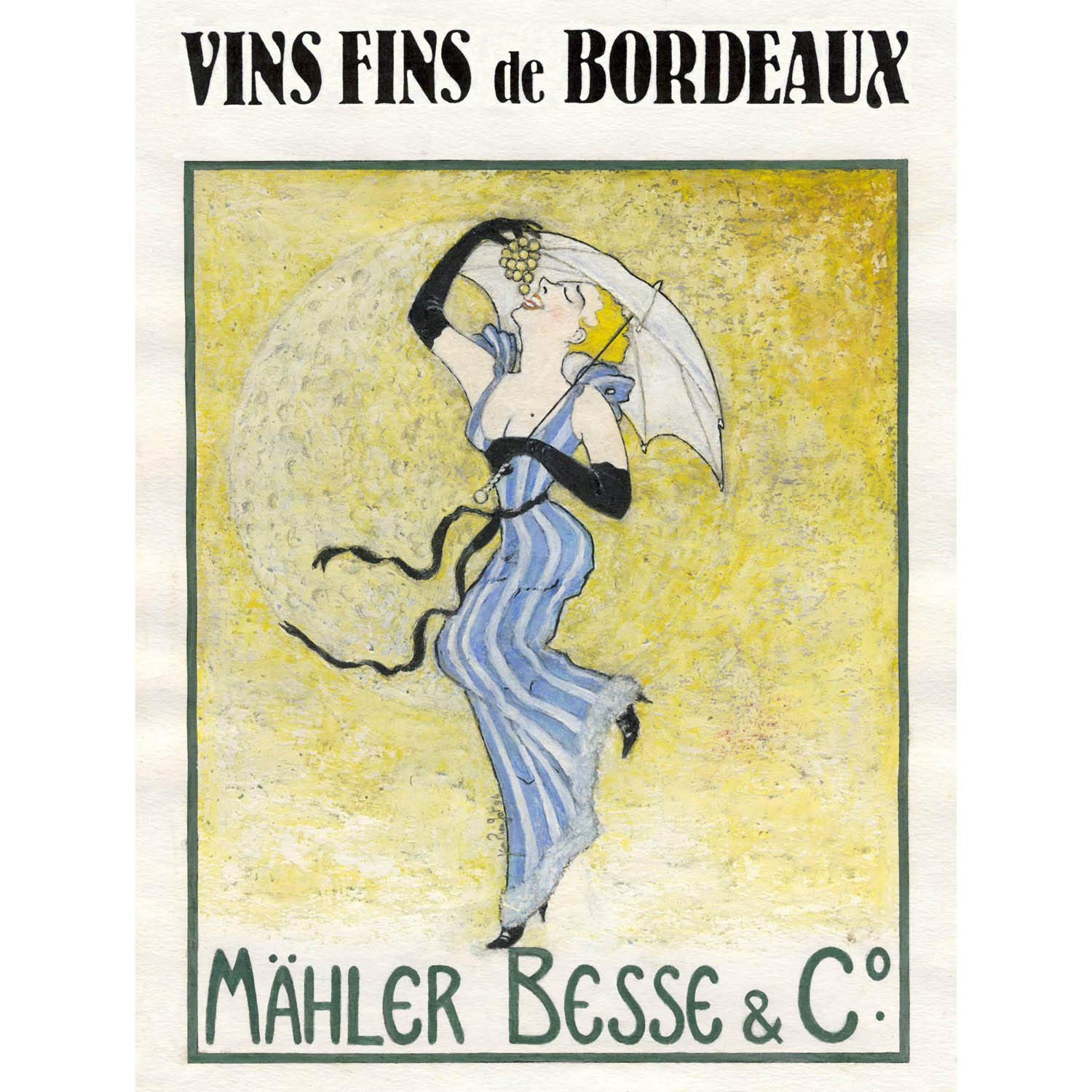 Wee Blue Coo LTD ADVERT WINE BORDEAUX MAHLER BESSE VINS LOULOU GOT FINE ART PRINT POSTER