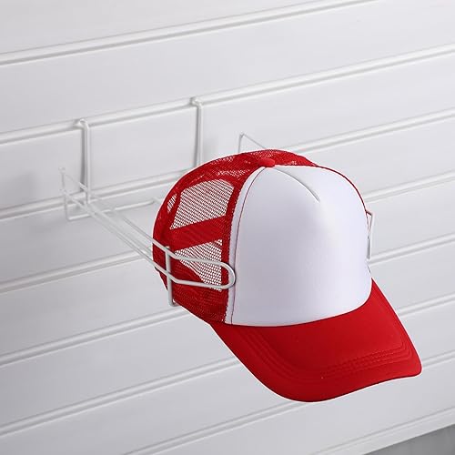 Miniatura 2 de Yexiya 4 piezas de sombrero de alambre para sombreros de béisbol Slatwall estante de exhibición minorista estantes organizadores para mercancías