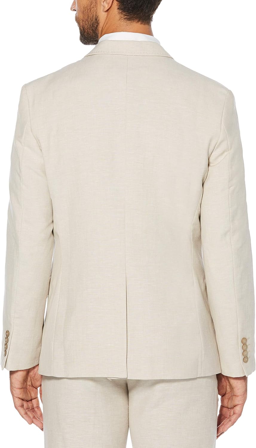 Cubavera Men's Linen Blend Jacket, Khaki, Small