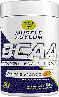 - Muscle Asylum Pure Bcaa | 50 Serving, 300g, | Orange Mango | With Genuine Lab Reports | BCAAs With Nootropics Matrix | Fast Recovery