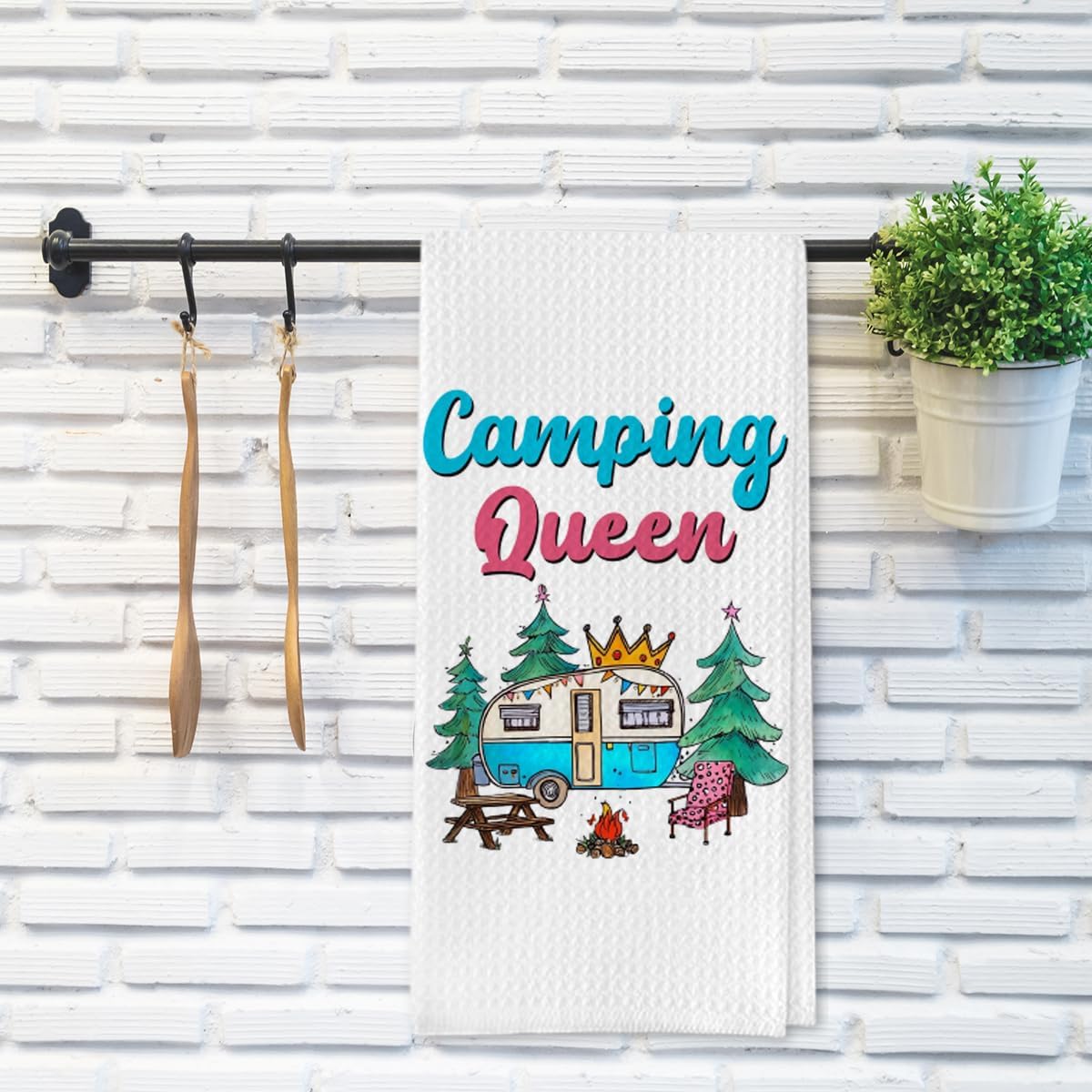 Camping Gifts Kitchen Towels for Camp Lovers, Camping Queen Decorative Towels for Bar Kitchen Bathroom - Image 6