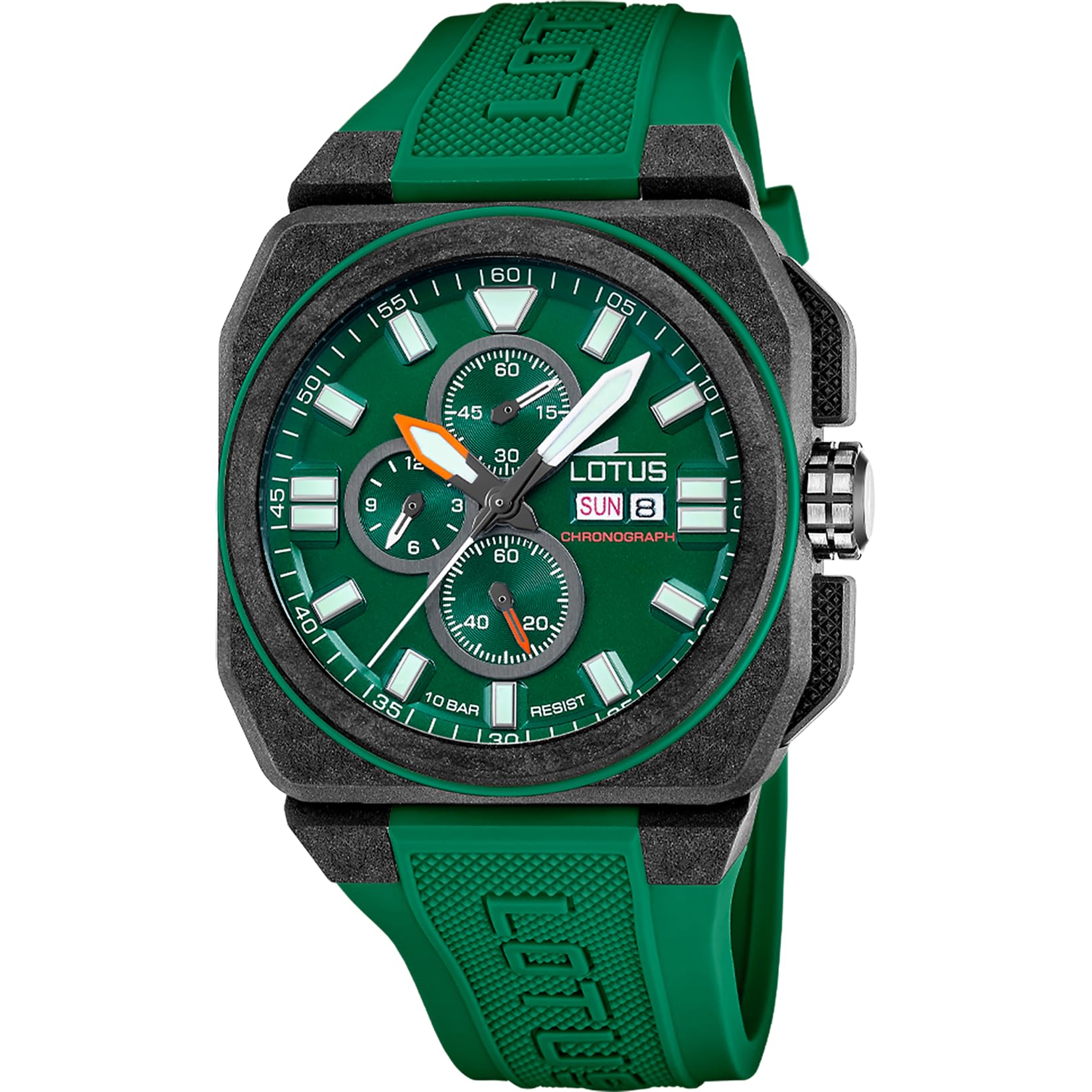 Lotus 18976/2 Mens Carbon Fiber Chronograph Watch with Leather Strap