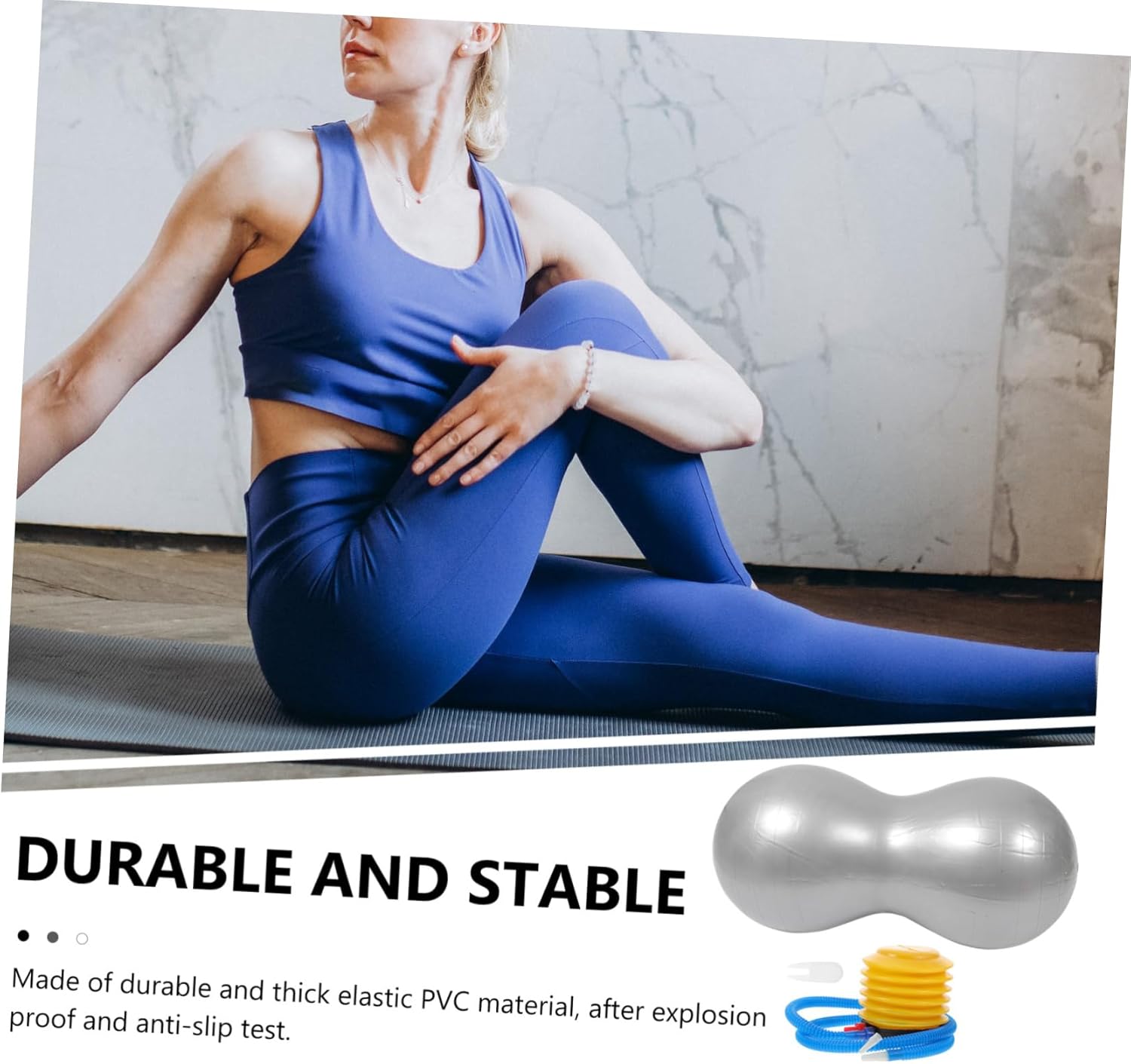 Thickened Anti-Burst Peanut Massage Ball PVC Inflatable Yoga Ball for Balance Training Fitness and Exercise 1 Set for Home Gym and Office Use