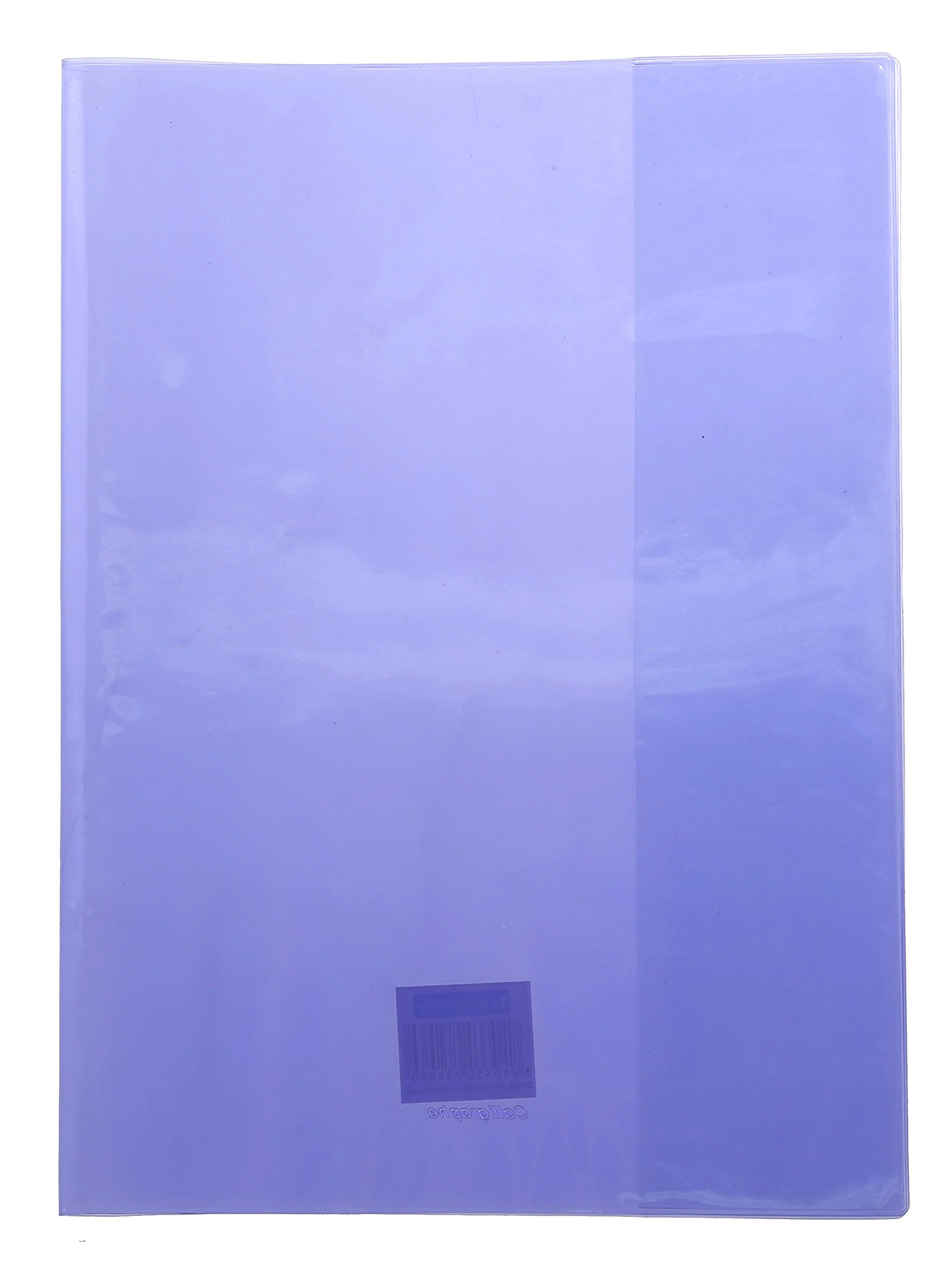 Calligraphe 73206C - Cristalux Violet Notebook Protector - A4 21x29.7 cm - 22/100th with Label Holder - Smooth Transparent PVC - Manufactured in France