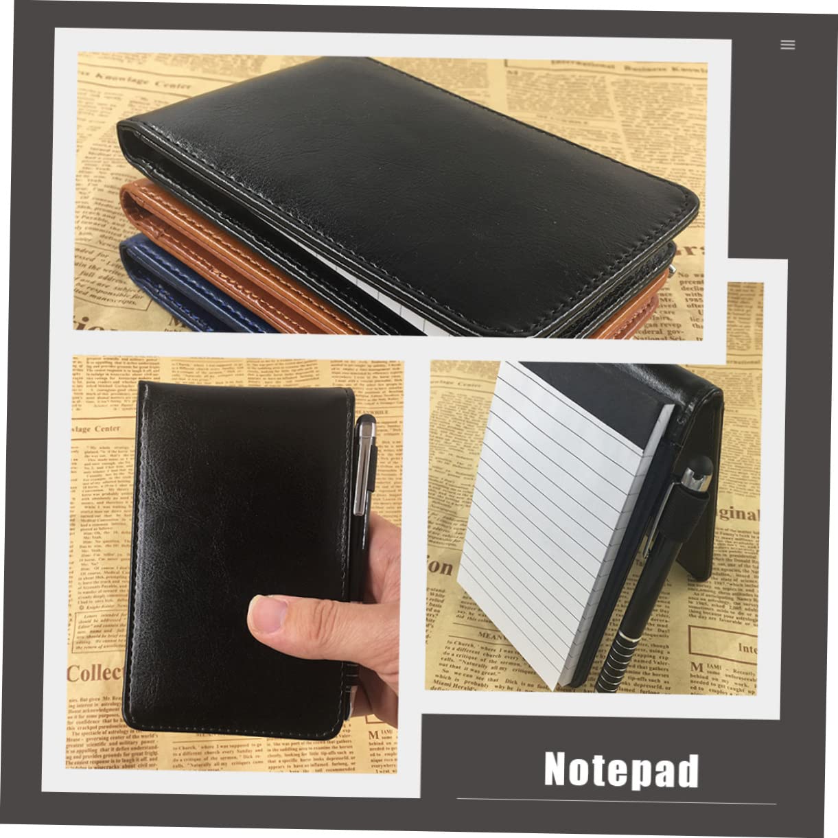 Artibetter 10 Pièces Business Notebook Épais Multifonctionnel PU Portable pour Bureau École Maison Noir