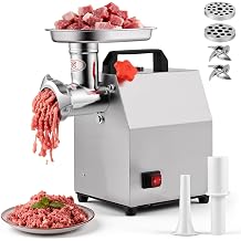 Commercial Electric Meat Grinder, Sausage Stuffer Stainless Steel Material,Meat Grinder with 2 Blades, 2 Grinding Discs, 2 Stuffing Tubes, for Home Kitchens and Party Meals