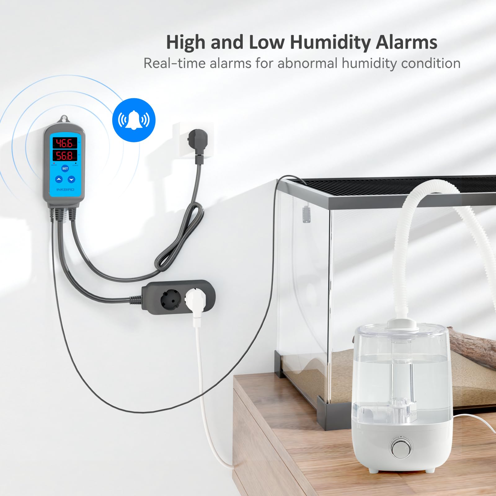 Inkbird IHC-200 Air Umidità Regolatore Umidostato Igrostato Digitale Umidificazione & Deumidificazione Controller con Sonda