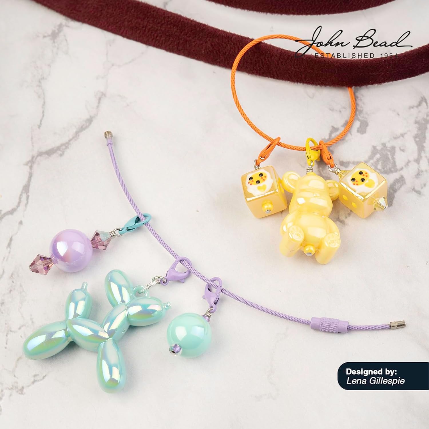 John Bead 12pcs Super Cute Assorted Colors Acrylic Beads image 2