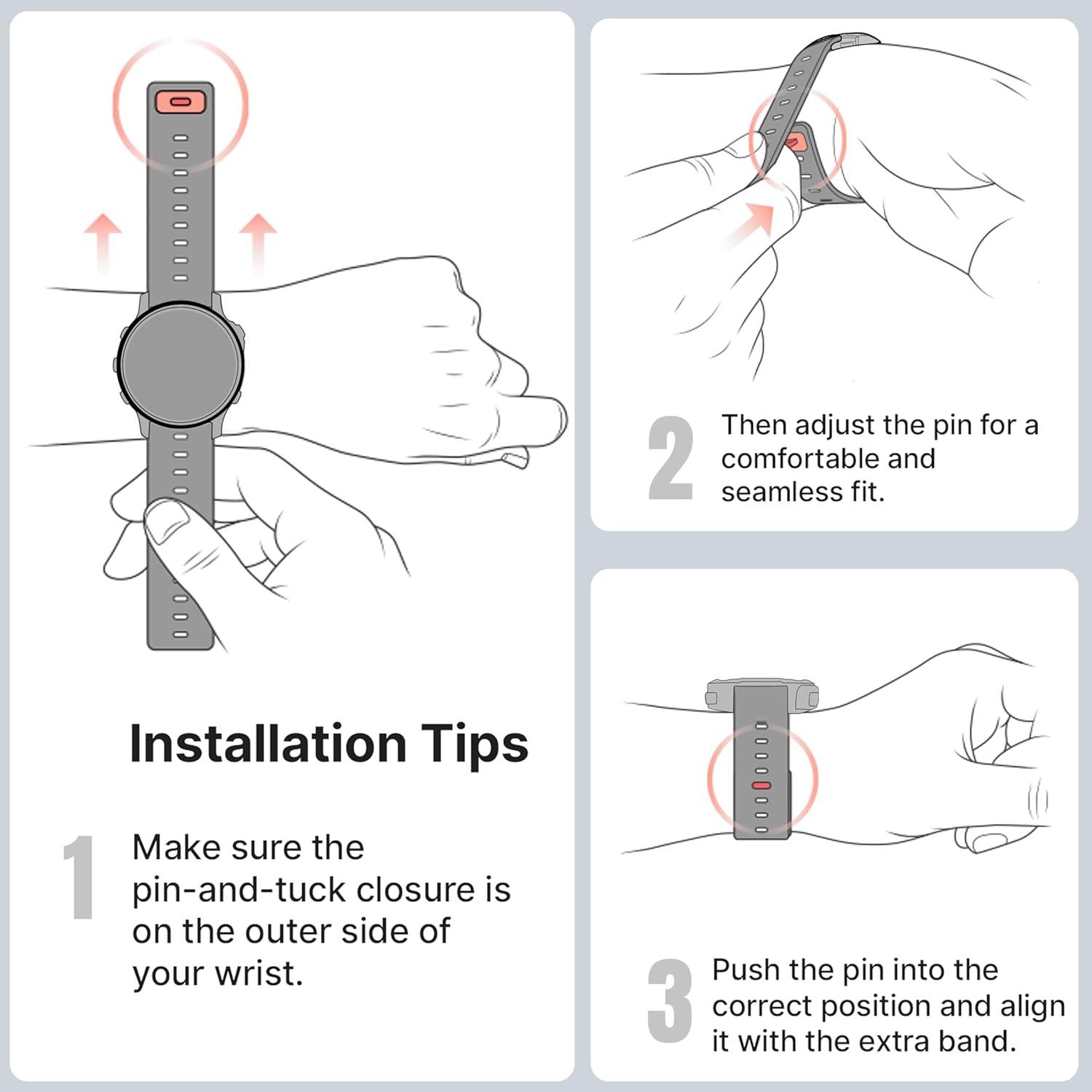 Bandletic Compatible with Garmin Instinct Watch Bands - Magnetic Silicone Rugged Sport Strap Quick Fit 22mm Watch Band for Fenix E/8/7/6/5/Forerunner 965/955/945/935/745/Epix 2/Approach S70/S62/S60 - Image 6