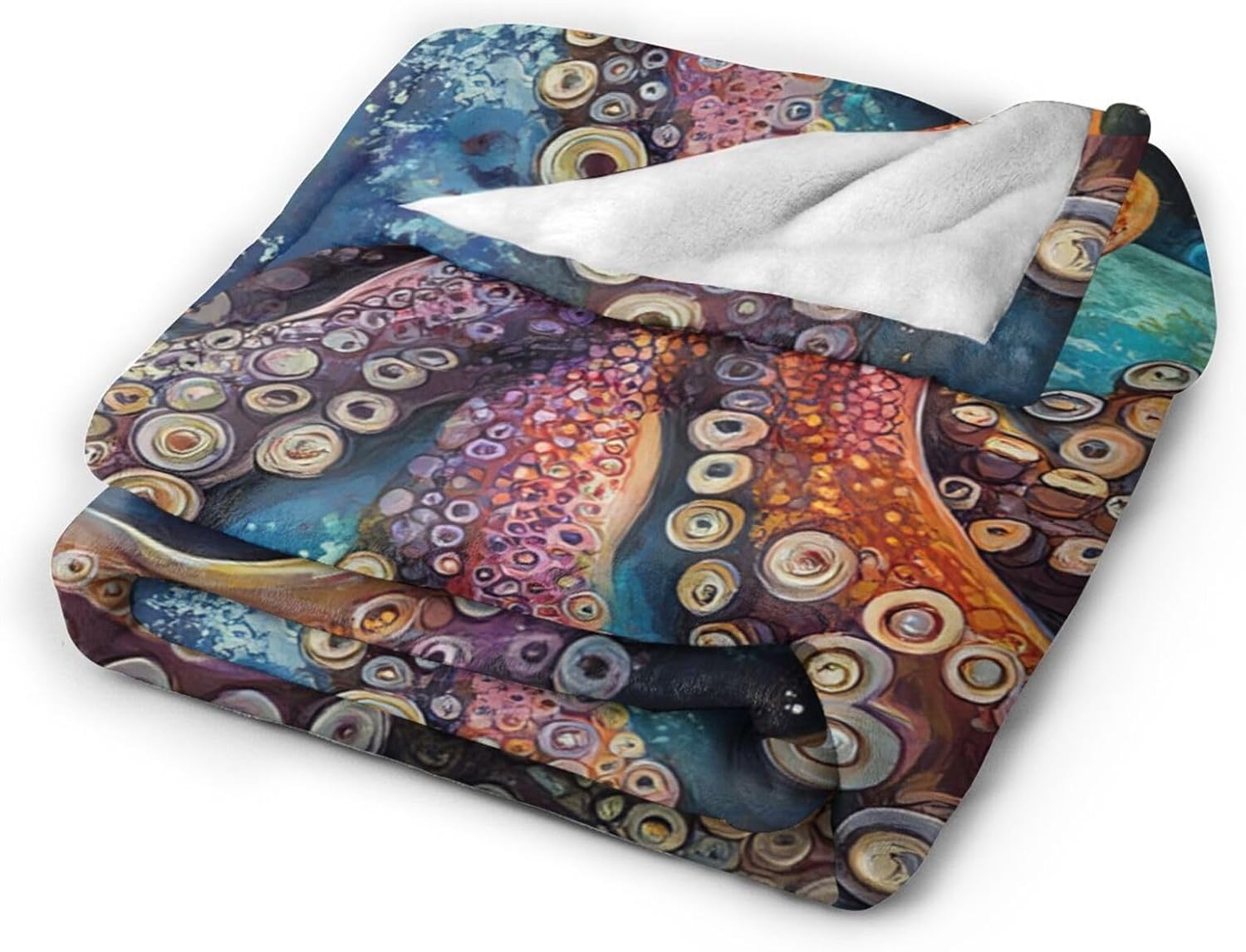 Octopus Blanket Octopus Throw Blanket Soft Cozy Warm Fuzzy Fleece Lightweight Plush Merch Ocean Animals Decor Gifts for Lover Man Woman Boy Girl Couch Bedding Sofa 50"X40" - Image 2