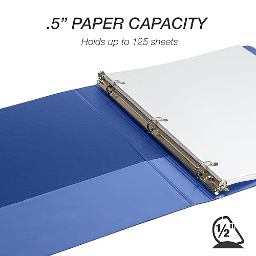 Vista 549 de Samsill Carpeta duradera de 1.5 pulgadas, fabricada en los Estados Unidos, carpeta de anillos en D, carpeta transparente personalizable, color Negro