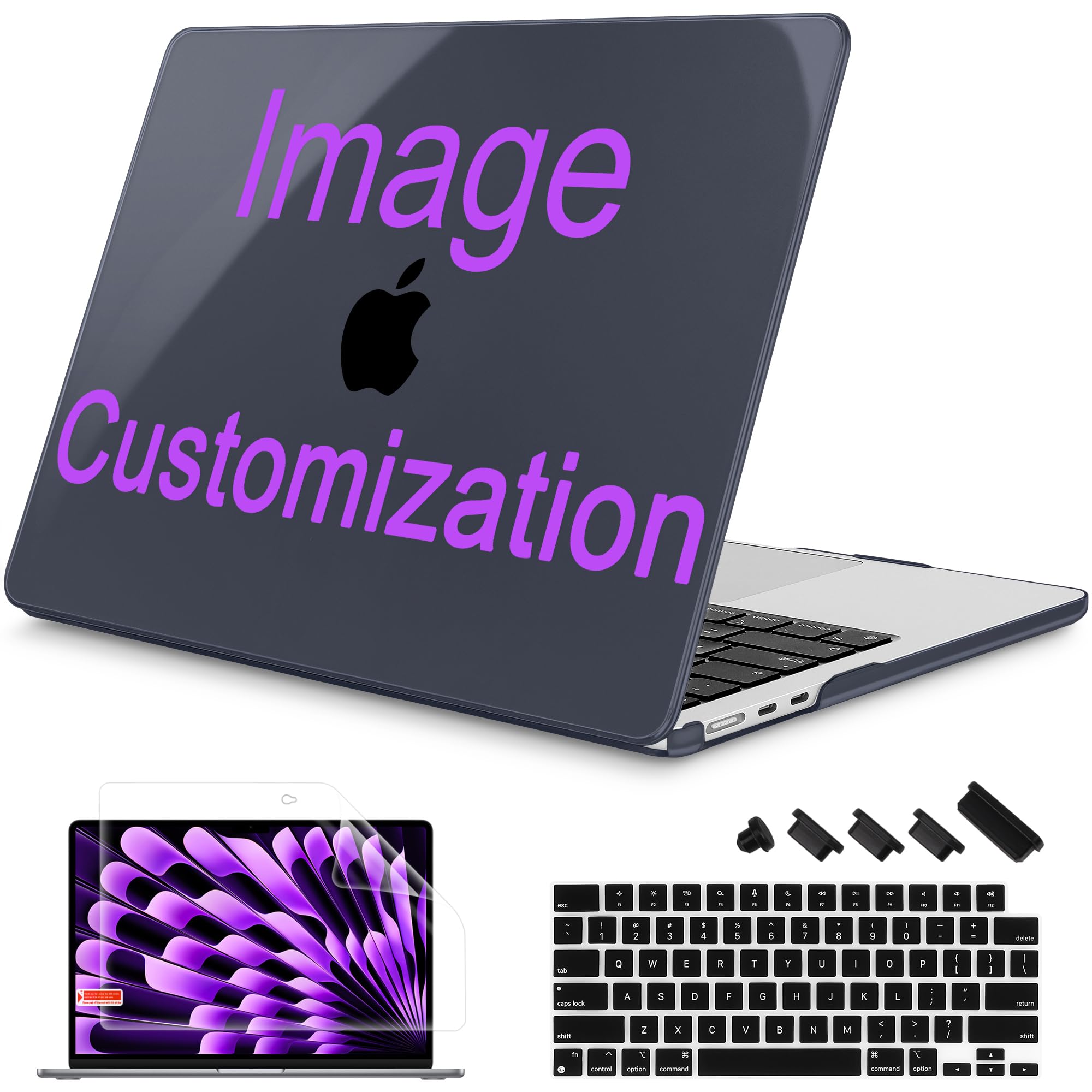 Mektron Custom Photo for MacBook Air 15-inch Case 2023/2024/2025 Release A2941 M2/ A3114 M3 /A3241 M4 Chip, DIY Plastic Hard Shell Cover for MacBook