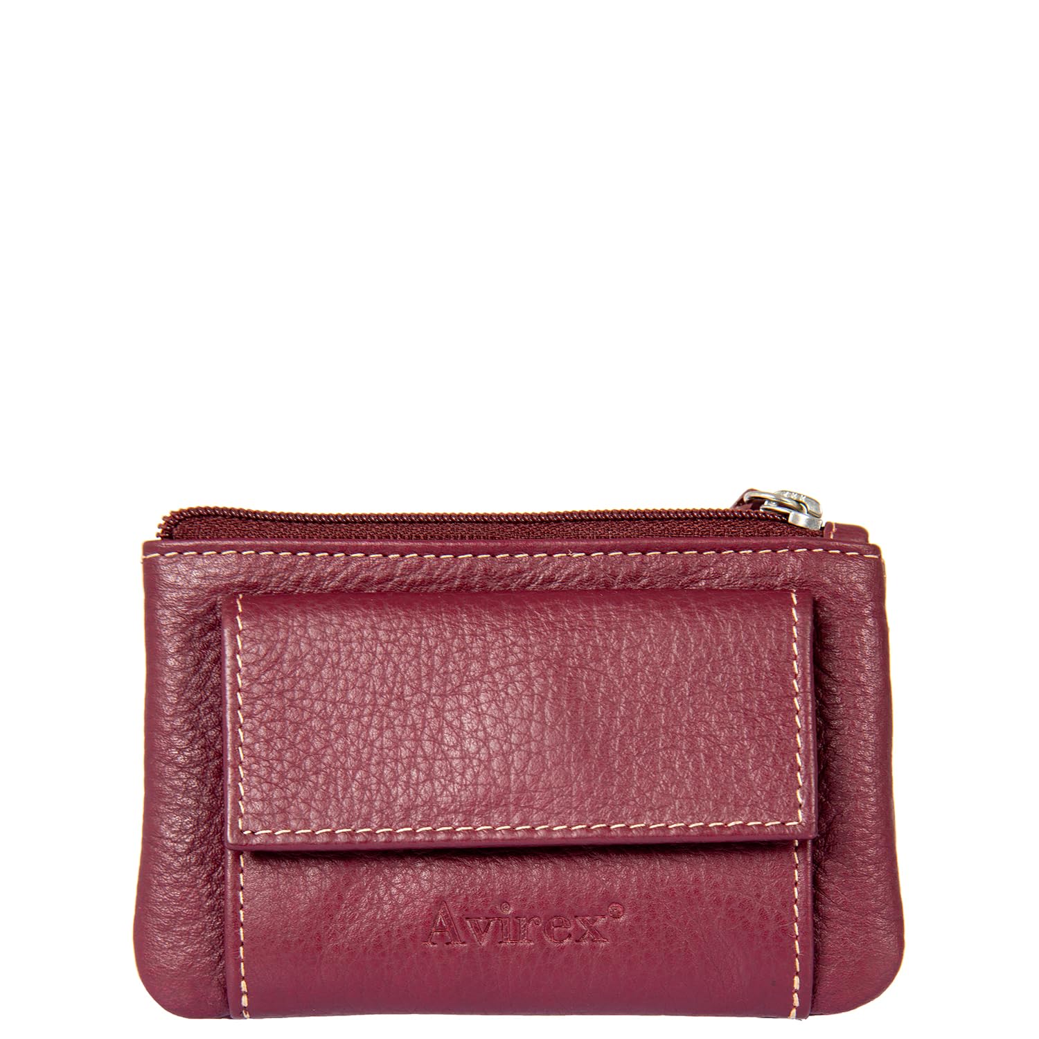 Avirex Linea Houston in Pelle. Astuccio Portachiavi. Portachiavi in Pelle Bovina. Dimensione chiuso: Cm. 10,0x7,0x1,5 (Burgundy)